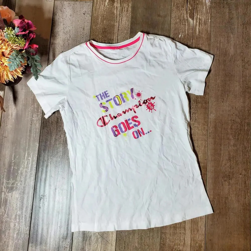 Champion T-Shirt Metallic Short Sleeve Girlie Juniors Small